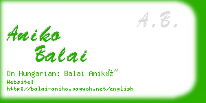 aniko balai business card